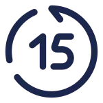 Rewind 15 Seconds Back SVG Icon